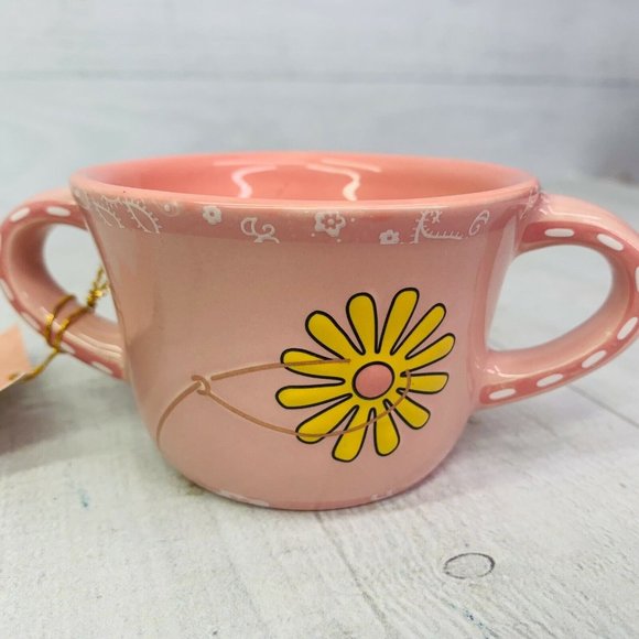 Manual Woodworkers & Weavers GIDDY UP Horse Cowgirl Pink Porcelain Cup NEW - Picture 4 of 8